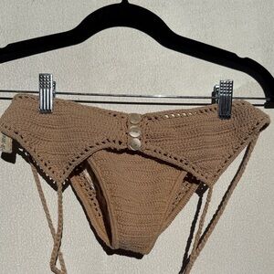SHE MADE ME Brown Crochet Bikini Bottom